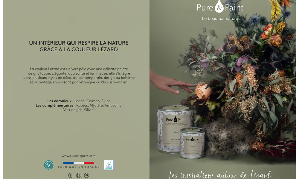 Naturelles substances : Peintures Pure & Paint coloris Lezard